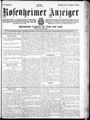 Rosenheimer Anzeiger Samstag 12. Februar 1910