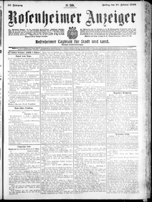 Rosenheimer Anzeiger Freitag 18. Februar 1910