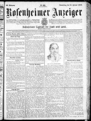 Rosenheimer Anzeiger Donnerstag 24. Februar 1910