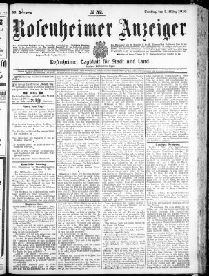 Rosenheimer Anzeiger Samstag 5. März 1910