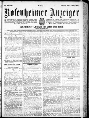 Rosenheimer Anzeiger Dienstag 8. März 1910