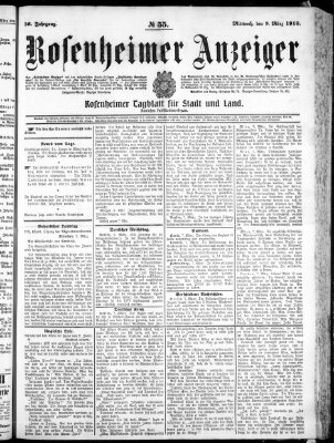 Rosenheimer Anzeiger Mittwoch 9. März 1910