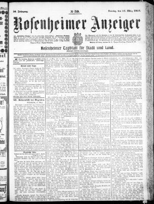 Rosenheimer Anzeiger Sonntag 13. März 1910