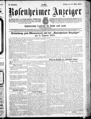 Rosenheimer Anzeiger Freitag 18. März 1910