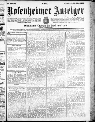 Rosenheimer Anzeiger Mittwoch 23. März 1910