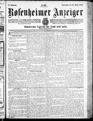 Rosenheimer Anzeiger Donnerstag 24. März 1910