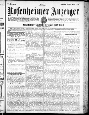 Rosenheimer Anzeiger Mittwoch 30. März 1910