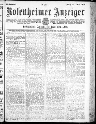 Rosenheimer Anzeiger Freitag 1. April 1910