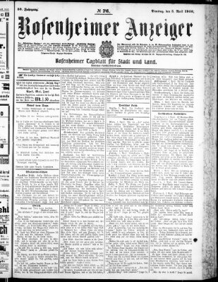 Rosenheimer Anzeiger Dienstag 5. April 1910