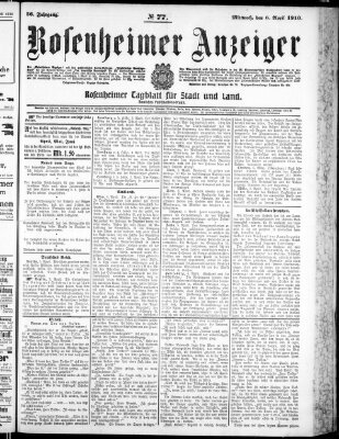 Rosenheimer Anzeiger Mittwoch 6. April 1910