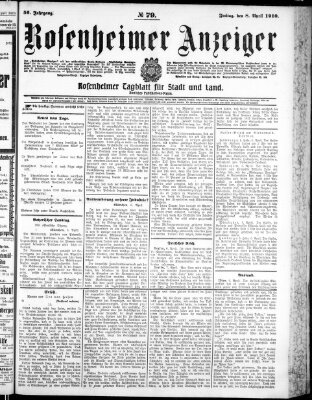 Rosenheimer Anzeiger Freitag 8. April 1910