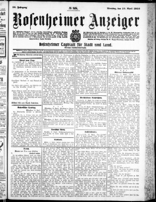 Rosenheimer Anzeiger Dienstag 19. April 1910