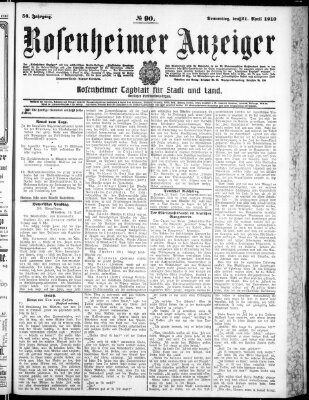 Rosenheimer Anzeiger Donnerstag 21. April 1910