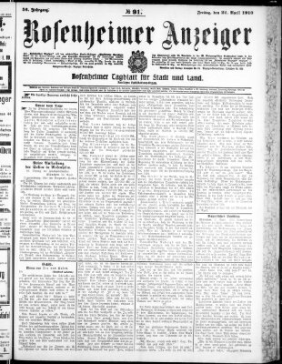 Rosenheimer Anzeiger Freitag 22. April 1910