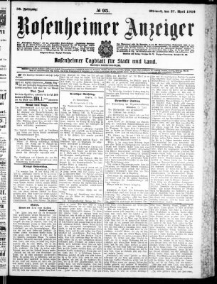 Rosenheimer Anzeiger Mittwoch 27. April 1910