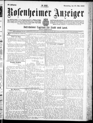 Rosenheimer Anzeiger Donnerstag 12. Mai 1910