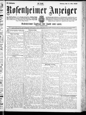 Rosenheimer Anzeiger Sonntag 15. Mai 1910