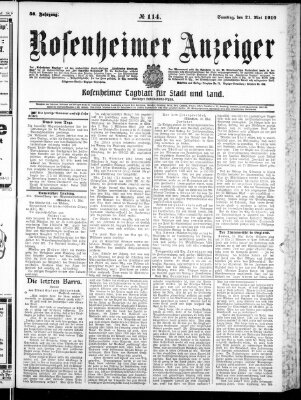 Rosenheimer Anzeiger Samstag 21. Mai 1910