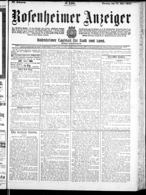 Rosenheimer Anzeiger Sonntag 29. Mai 1910