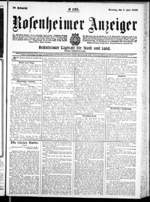 Rosenheimer Anzeiger Samstag 4. Juni 1910