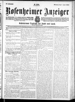 Rosenheimer Anzeiger Mittwoch 8. Juni 1910