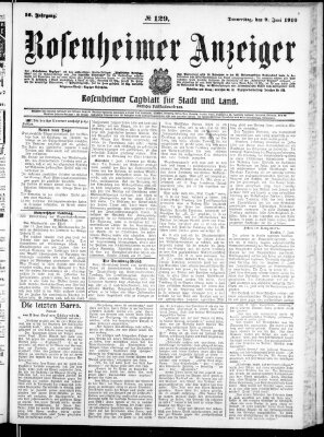 Rosenheimer Anzeiger Donnerstag 9. Juni 1910