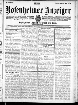 Rosenheimer Anzeiger Dienstag 14. Juni 1910