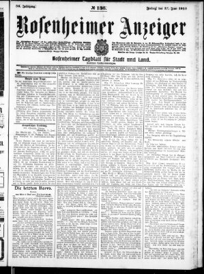 Rosenheimer Anzeiger Freitag 17. Juni 1910