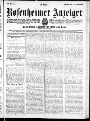 Rosenheimer Anzeiger Sonntag 19. Juni 1910