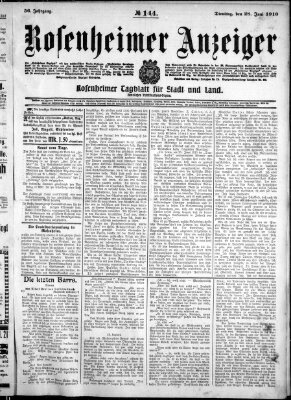 Rosenheimer Anzeiger Dienstag 28. Juni 1910