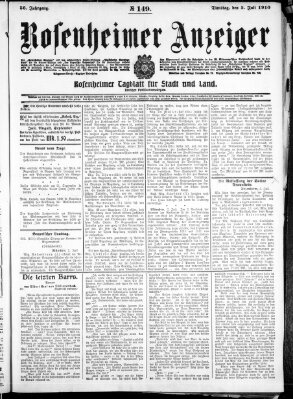 Rosenheimer Anzeiger Dienstag 5. Juli 1910