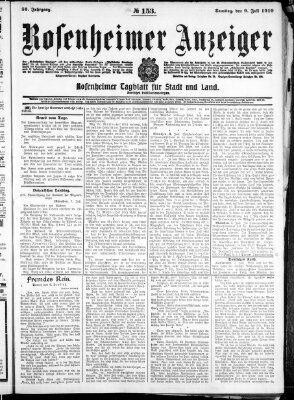 Rosenheimer Anzeiger Samstag 9. Juli 1910