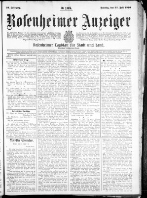 Rosenheimer Anzeiger Samstag 23. Juli 1910