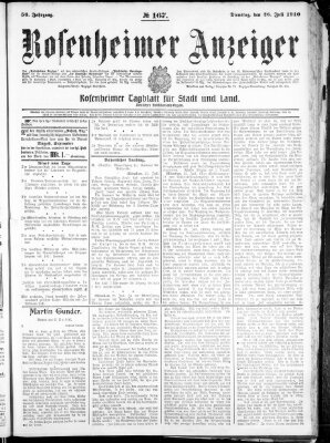 Rosenheimer Anzeiger Dienstag 26. Juli 1910