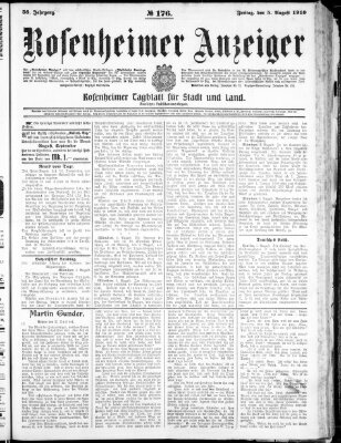 Rosenheimer Anzeiger Freitag 5. August 1910