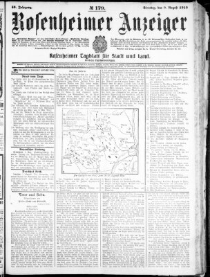 Rosenheimer Anzeiger Dienstag 9. August 1910