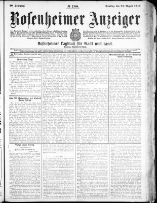 Rosenheimer Anzeiger Samstag 20. August 1910