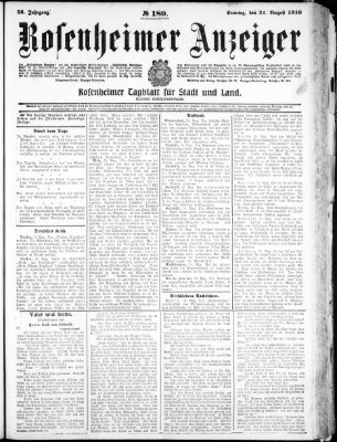 Rosenheimer Anzeiger Sonntag 21. August 1910