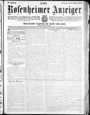 Rosenheimer Anzeiger Dienstag 30. August 1910