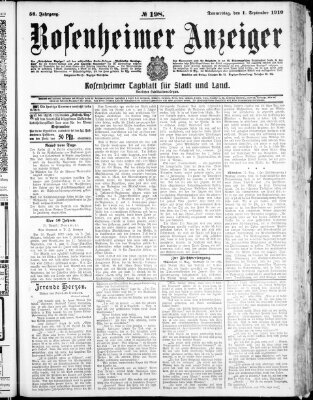 Rosenheimer Anzeiger Donnerstag 1. September 1910