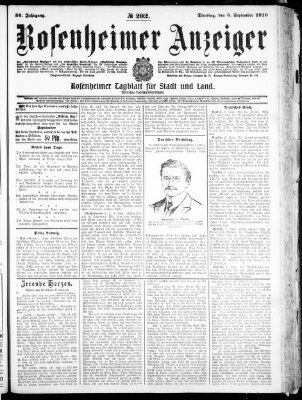 Rosenheimer Anzeiger Dienstag 6. September 1910