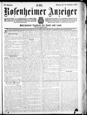 Rosenheimer Anzeiger Samstag 10. September 1910