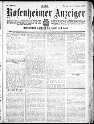 Rosenheimer Anzeiger Sonntag 11. September 1910