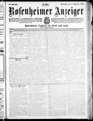 Rosenheimer Anzeiger Donnerstag 15. September 1910