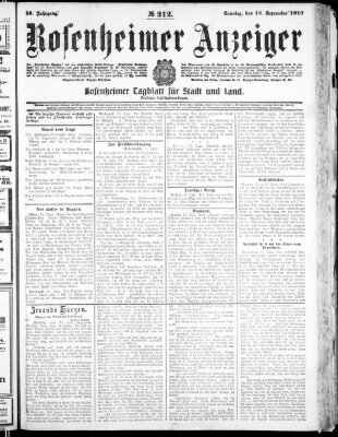 Rosenheimer Anzeiger Sonntag 18. September 1910