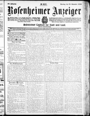 Rosenheimer Anzeiger Samstag 24. September 1910