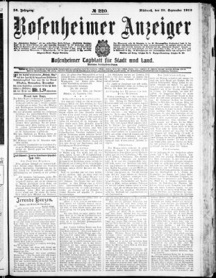 Rosenheimer Anzeiger Mittwoch 28. September 1910