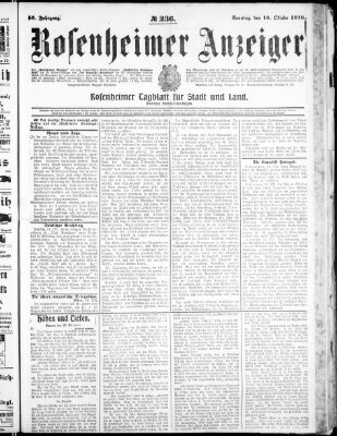 Rosenheimer Anzeiger Sonntag 16. Oktober 1910