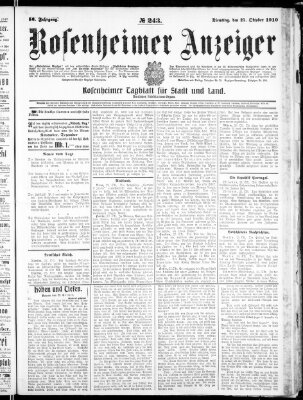 Rosenheimer Anzeiger Dienstag 25. Oktober 1910