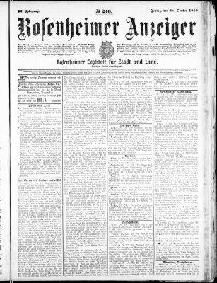 Rosenheimer Anzeiger Freitag 28. Oktober 1910